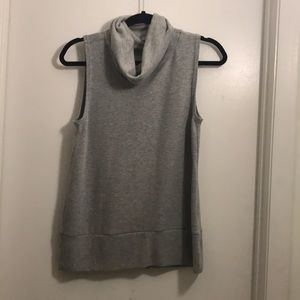 Gray cowl neck sleeveless sweater